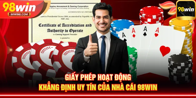 Giấy phép hoạt động khẳng định uy tín của nhà cái 98WIN